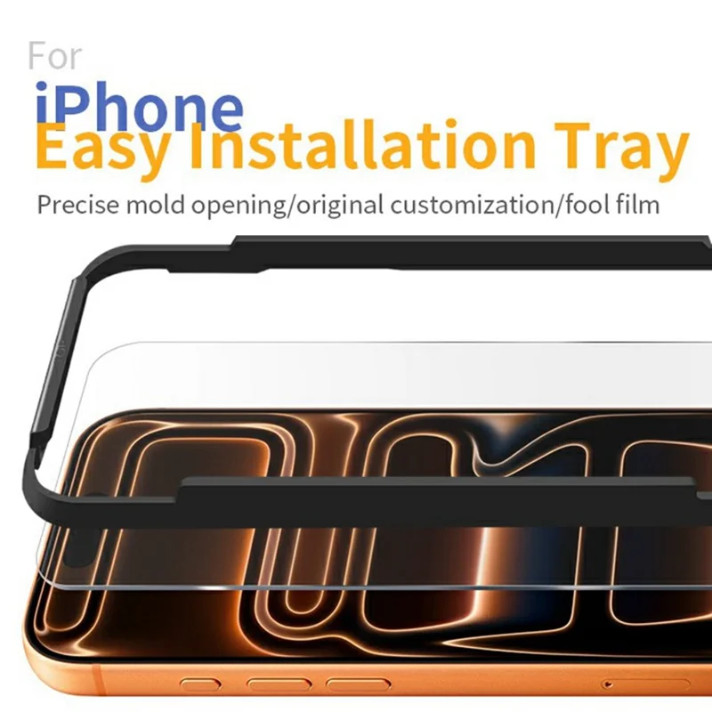 AMORUS TG8002 2 UDS Para iPhone 18 Pro Max 0.33mm Protector de Pantalla Completa 2.5D Borde Curvado 9H Película de Cristal Templado con Marco de Alineación - Transparente