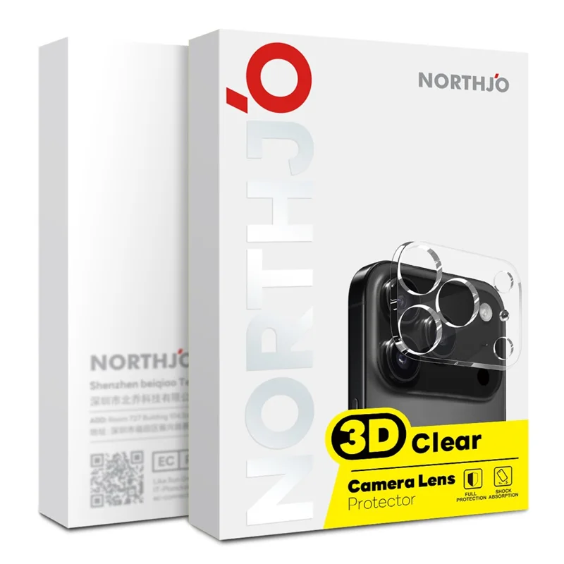 NORTHJO Ochrona Obiektywu Aparatu Dla Samsung Galaxy S26 FE Szkło Hartowane HD Przezroczyste Pełne Zakrycie 3D - Przezroczyste