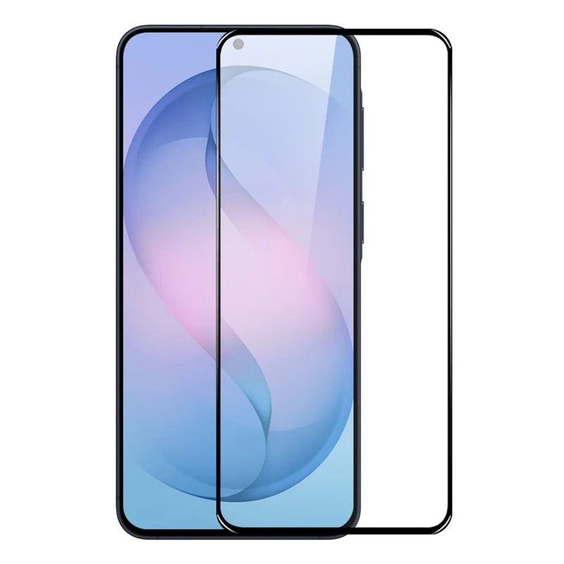 NORTHJO A+ Para Samsung Galaxy S26 FE Protetor de Ecrã Completo em Filme de Alumínio-Silício de Alta Qualidade 0,3 mm 2,5D Borda Preta com Impressão em Seda