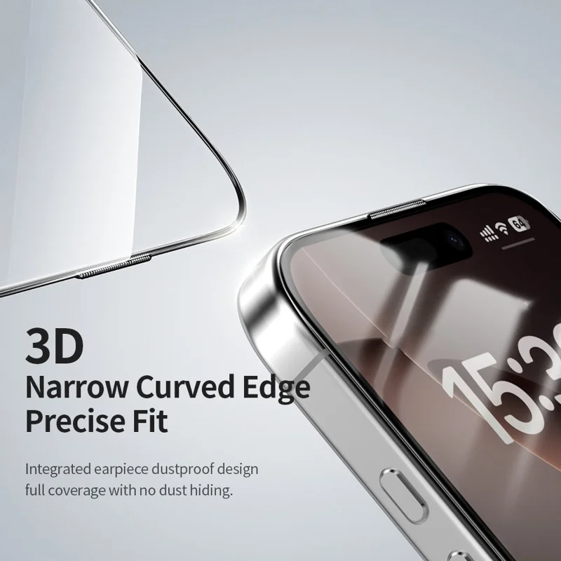 ZGA for iPhone 17 Pro Max Screen Protector 3D Full Coverage HD High Aluminum-silicon Glass Film with Dust-Free Installation Tool - Transparent with Black Edge