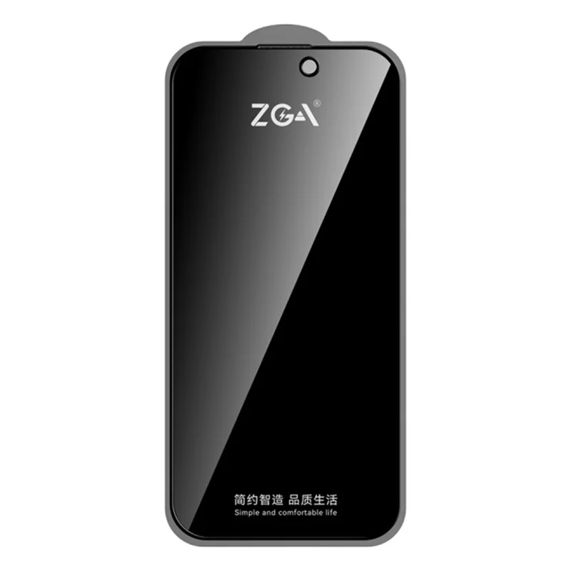 ZGA voor iPhone 17 Pro Max Anti-spionage Screen Protector 3D Volledige Dekking Antistatisch Hoog Aluminium-Silicium Glas Film - Zwart