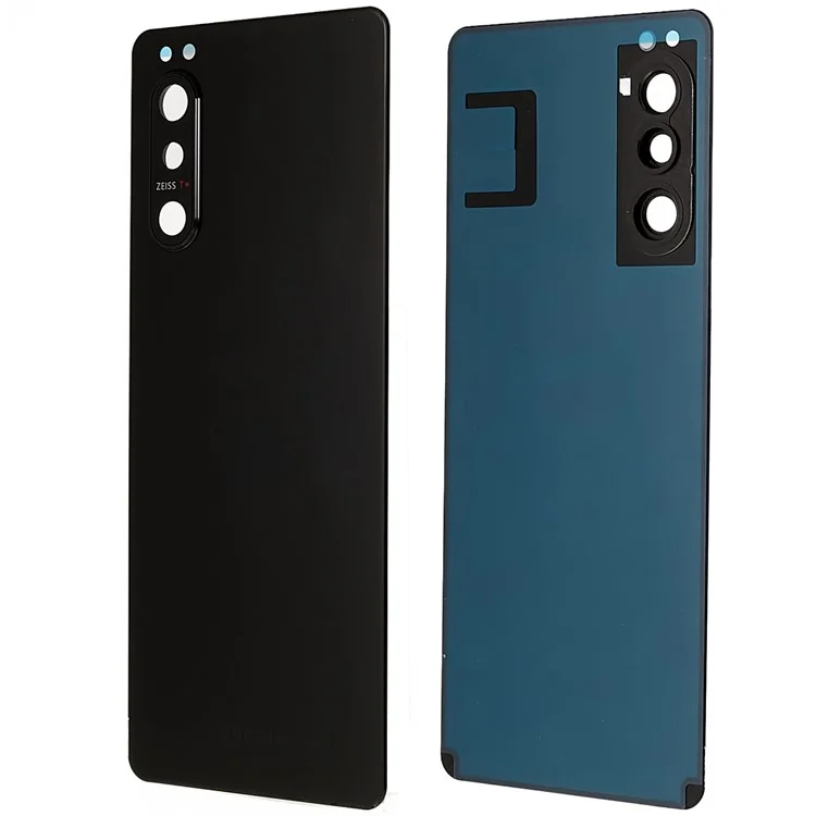 Para Sony Xperia 5 II Carcasa de Batería OEM Con Pegatina Adhesiva + Cubierta de Lente de Cámara - Negro