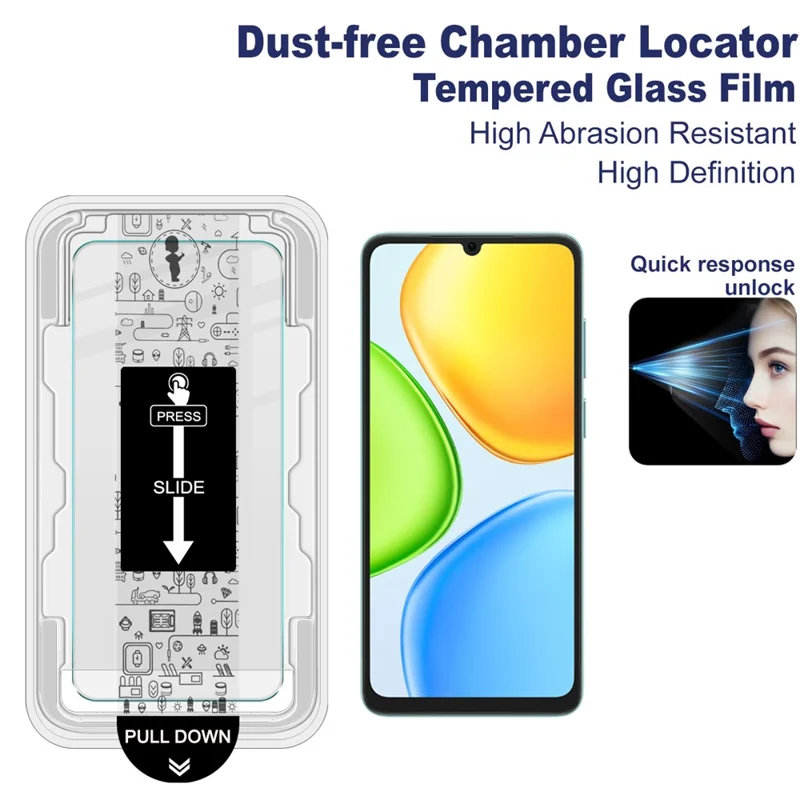 IMAK H Series For Honor Play 80 5G Tempered Glass Screen Protector Film with Dust-free Installation Tool - Transparent