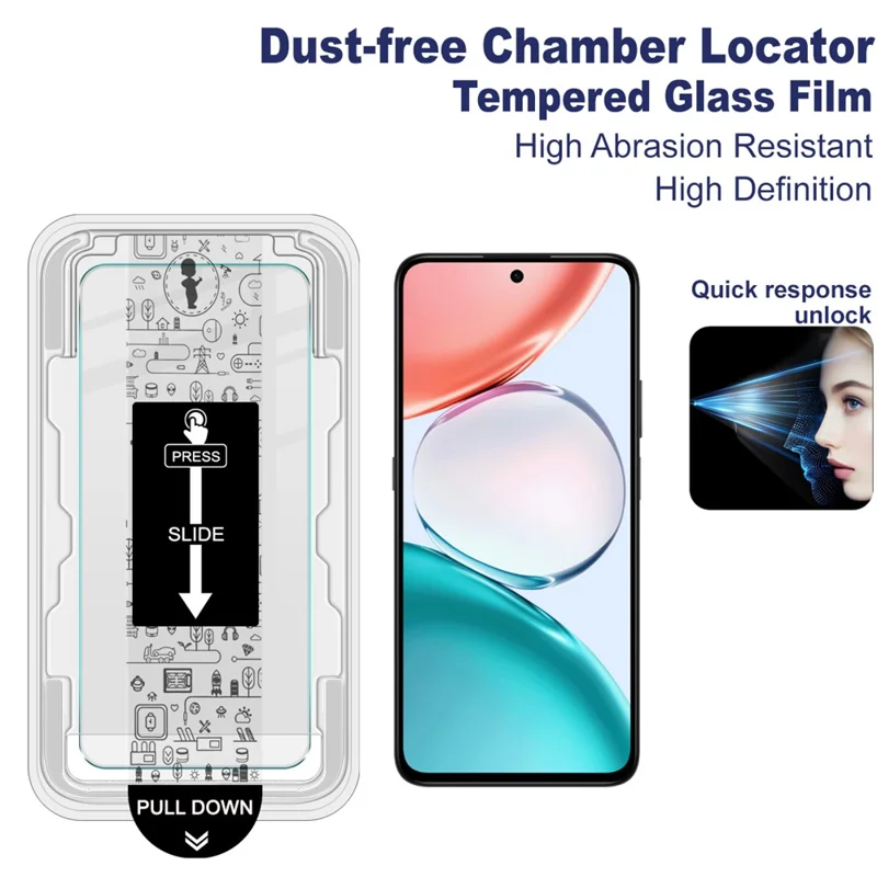 IMAK H Series For Honor Play 80 Pro 5G Tempered Glass Screen Protector Film with Dust-free Installation Tool - Transparent