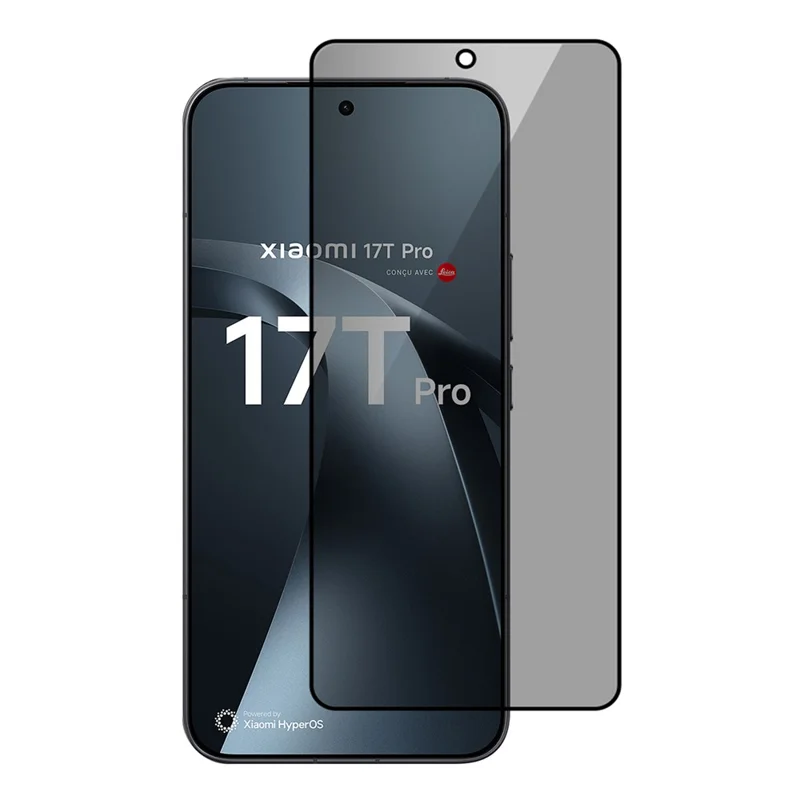 Pour Xiaomi 17T Pro Protecteur d'écran anti-vol de regard Plein écran 0,18 mm Verre trempé à collage total (version déverrouillage par empreinte digitale)