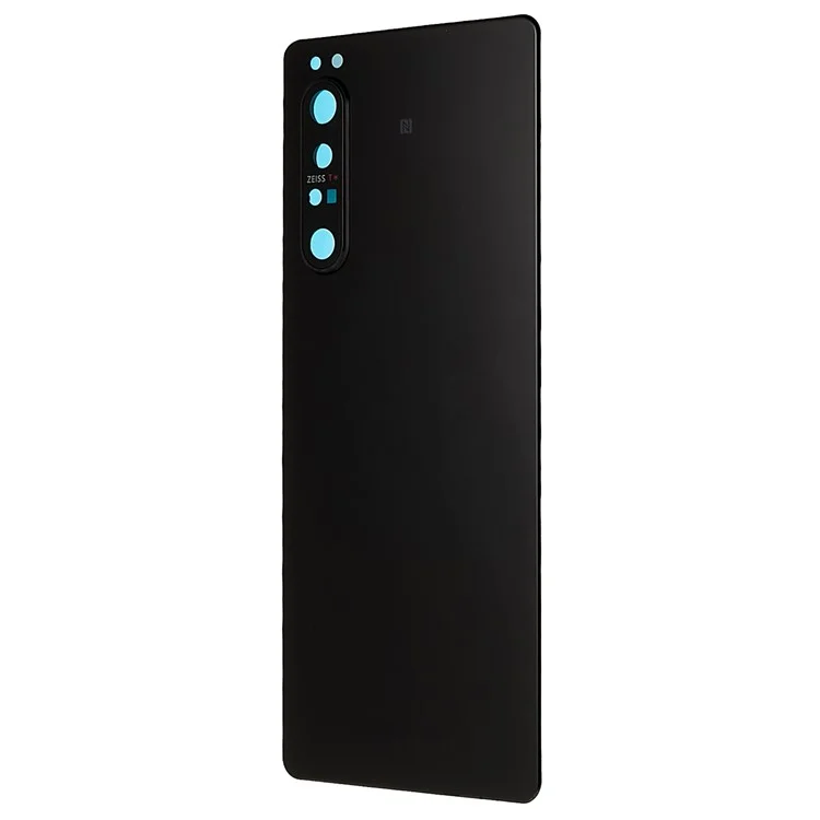 Für Sony Xperia 1 II OEM-Batteriefachgehäuse mit Klebeetikette + Kameralinsenabdeckung - Schwarz