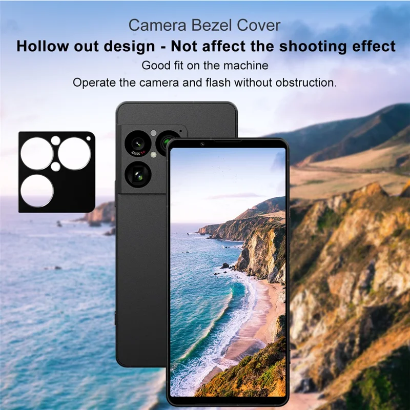 IMAK For Sony Xperia 1 VIII Metal Camera Lens Protector Lens Protective Cover - Black
