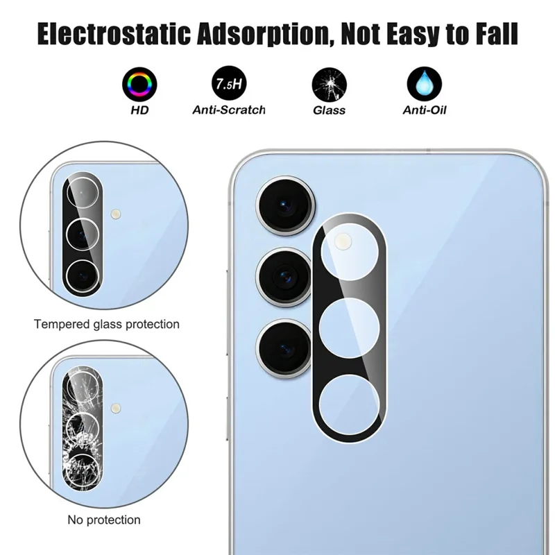 For Samsung Galaxy S26 FE Camera Lens Protector Black Tempered Glass Lens Film