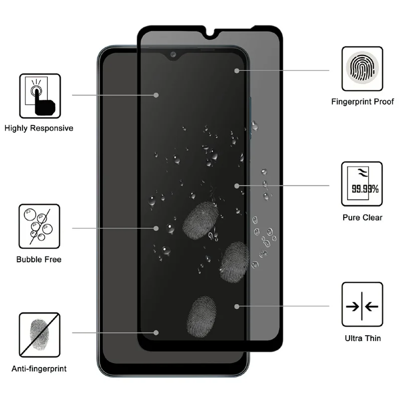 For Samsung Galaxy S26 FE / S25 FE Tempered Glass Screen Protector 2.5D Arc Edge Anti-Spy Film