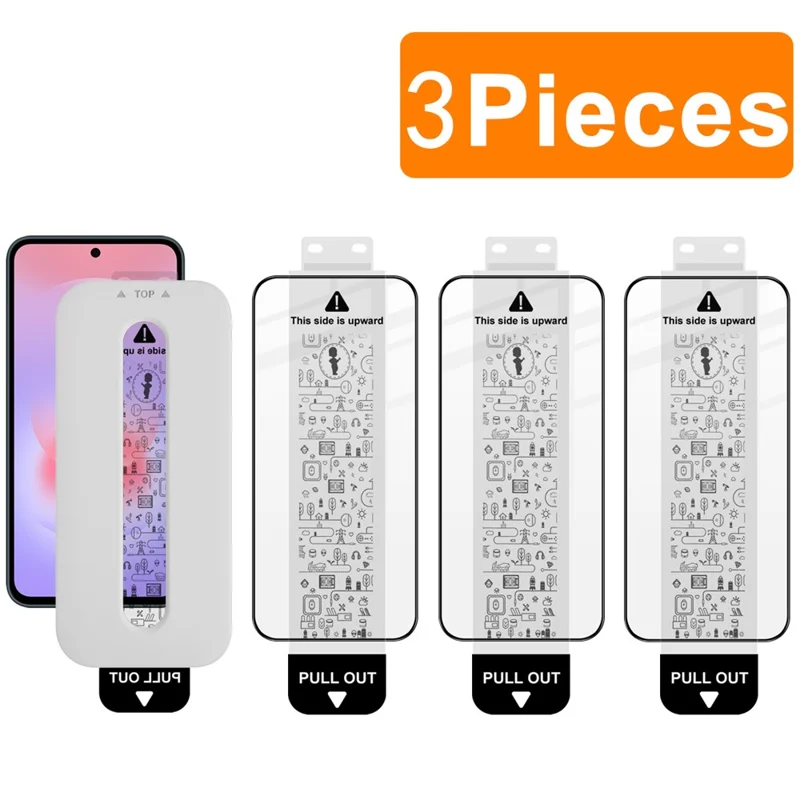 IMAK 3 stk til Samsung Galaxy A37 5G, Hårdnet Glas Skærm Beskytter, Fuld Laminering Film med Støvfrid Installationsværktøj - Sort