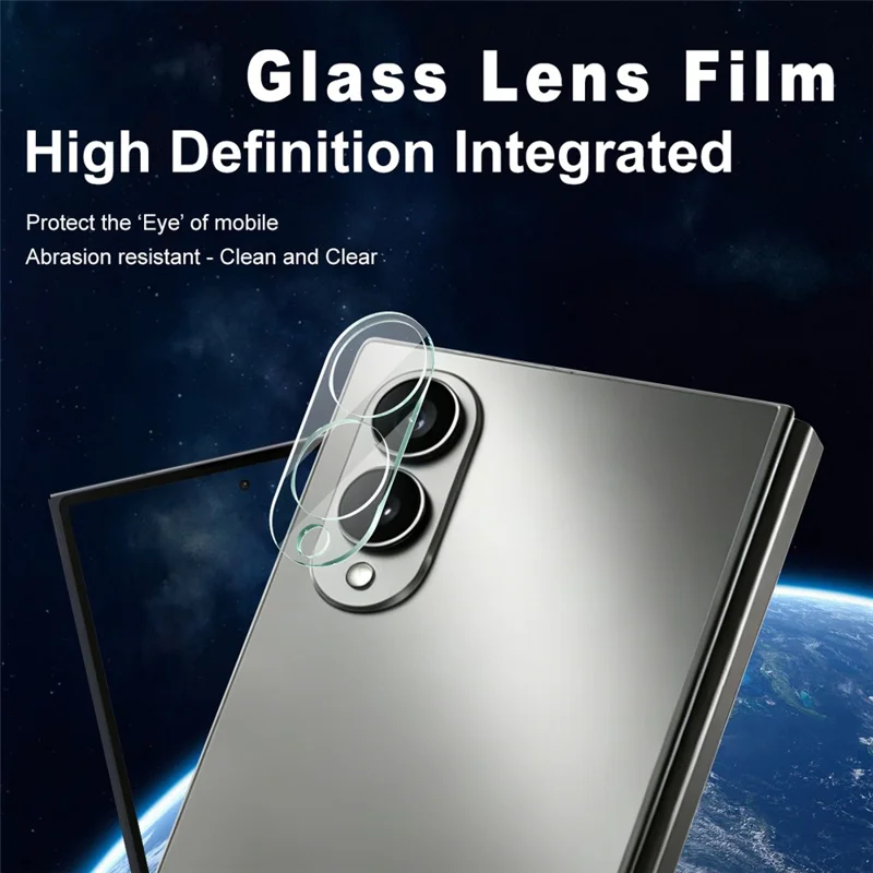 IMAK For Samsung Galaxy Z Fold 8 Wide Tempered Glass Full Cover Camera Lens Protector + Acrylic Lens Cap - Transparent