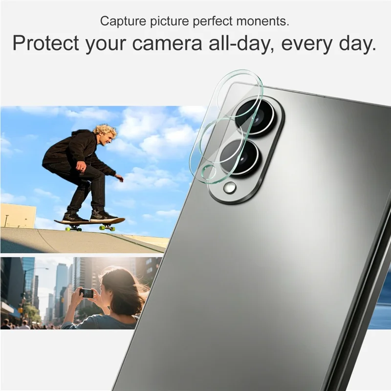 IMAK For Samsung Galaxy Z Fold 8 Wide Tempered Glass Full Cover Camera Lens Protector + Acrylic Lens Cap - Transparent