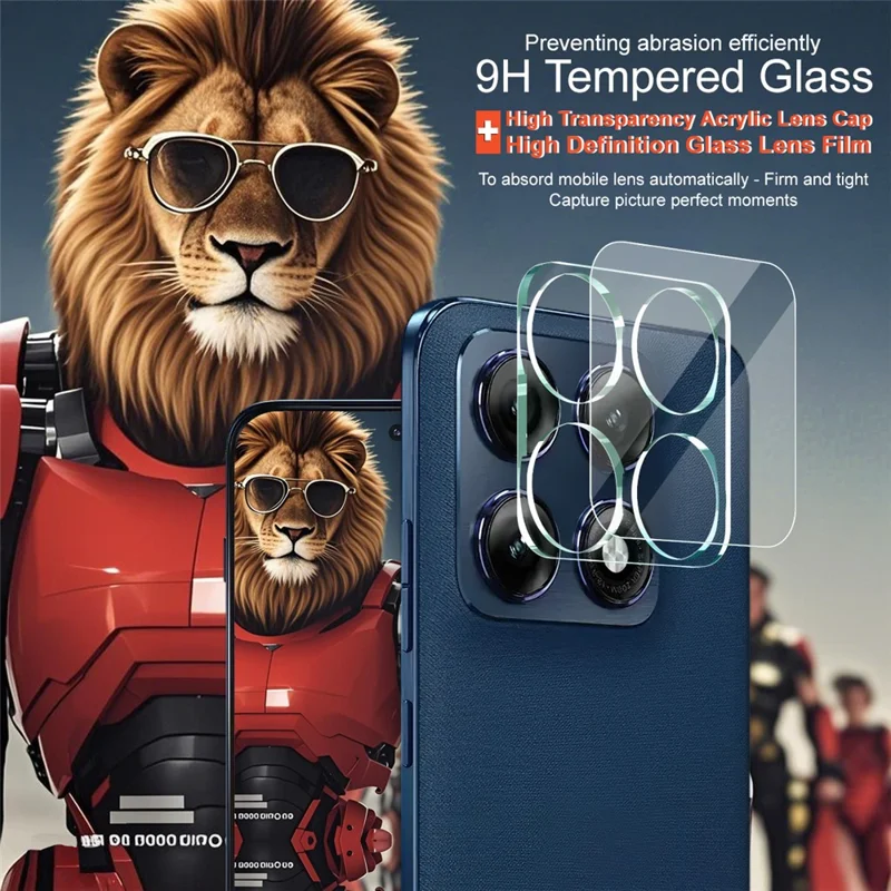 IMAK per Motorola Edge 70 Pro 5G Protezione per Obiettivo Posteriore in Vetro Temperato con Coperchio Obiettivo in Acrilico - Trasparente
