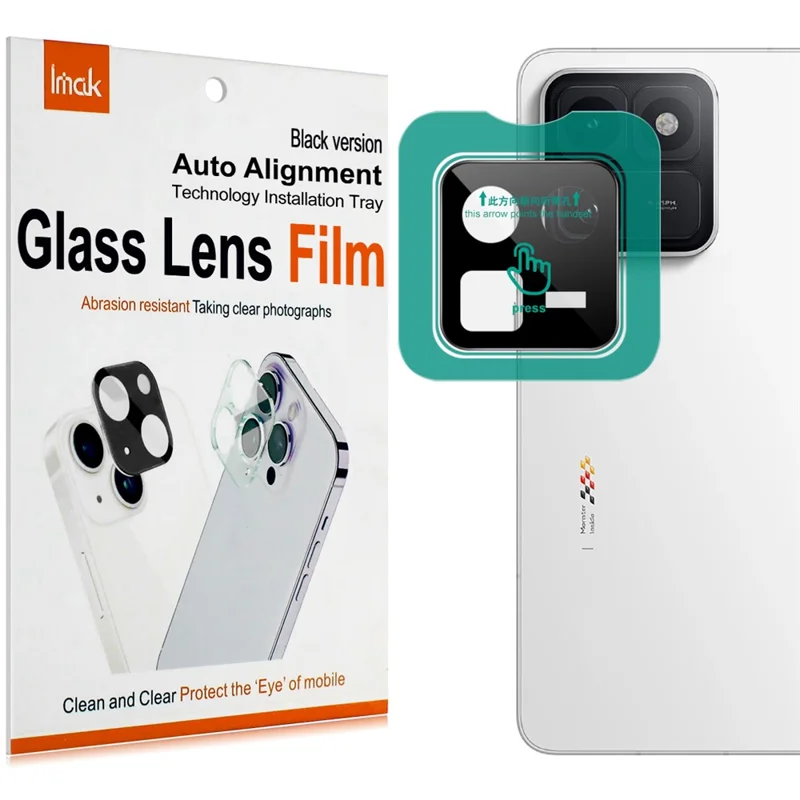IMAK For vivo iQOO 15T 5G Tempered Glass Full Cover Camera Lens Protector with Self Positioning Frame - Black
