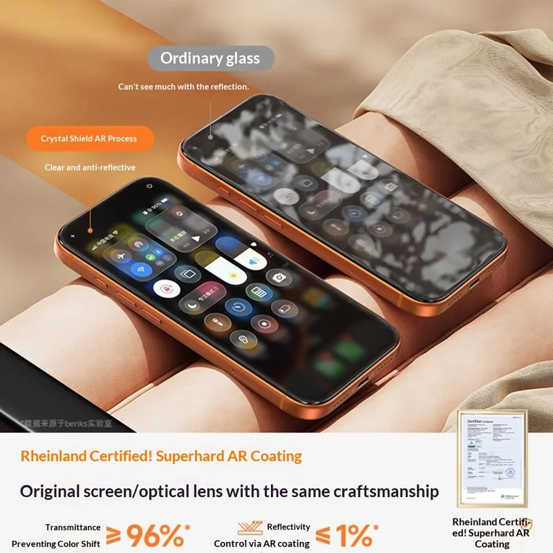 BENKS voor iPhone 17 Pro Screen Protector Lithium Aluminium-silicon Glas AR Anti-reflecterende Film