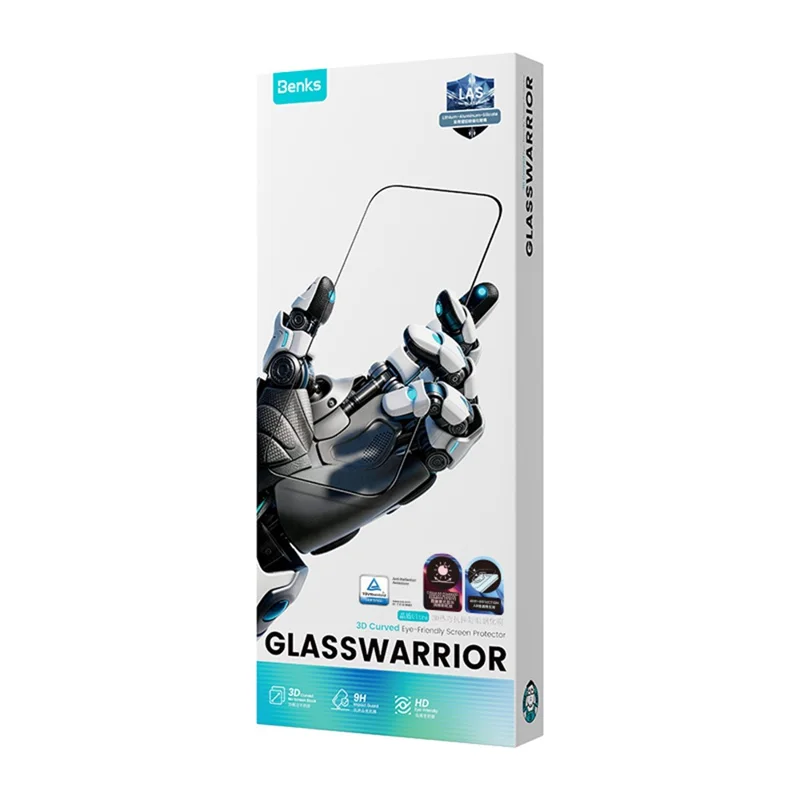 BENKS voor iPhone 17 Pro Screen Protector Hoog aluminium-siliciumglas 3D Hot Bending Oogbeschermfolie