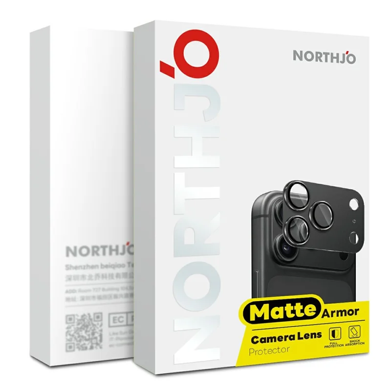 NORTHJO For iPhone 18 Pro Camera Lens Protector Matte Integrated Metal Tempered Glass Lens Film (Complete Covering) - Grey