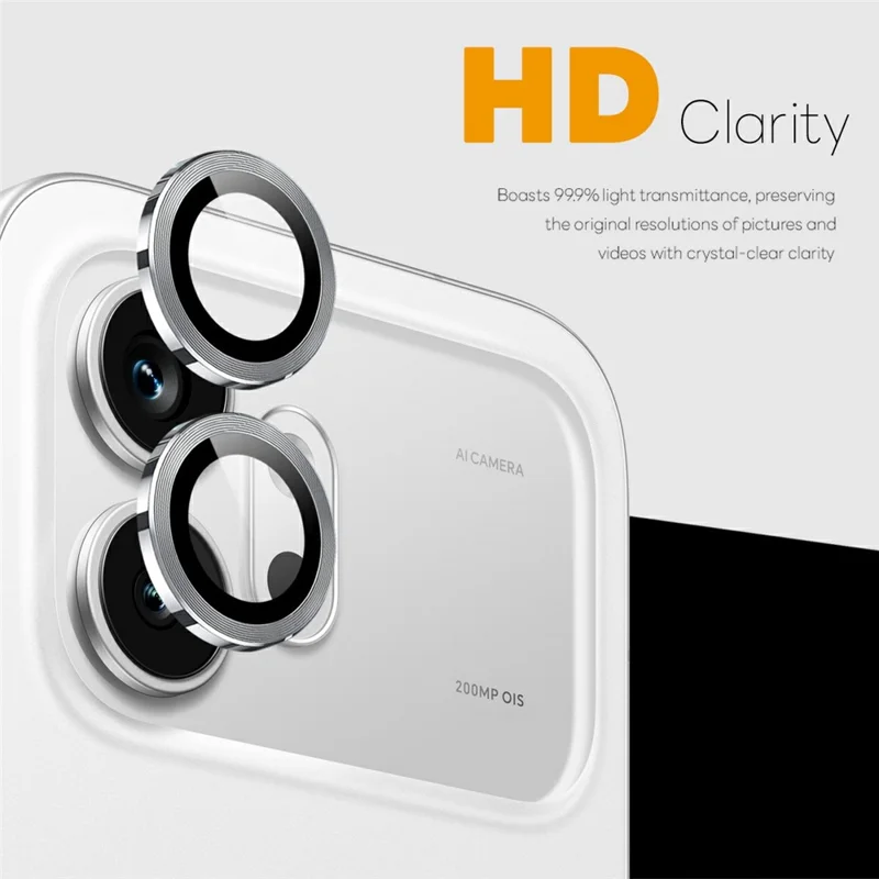NORTHJO 1 Set For Honor 600 5G Tempered Glass Camera Lens Film CD Veins Metal Ring Lens Guard (Complete Coverage) - Silver