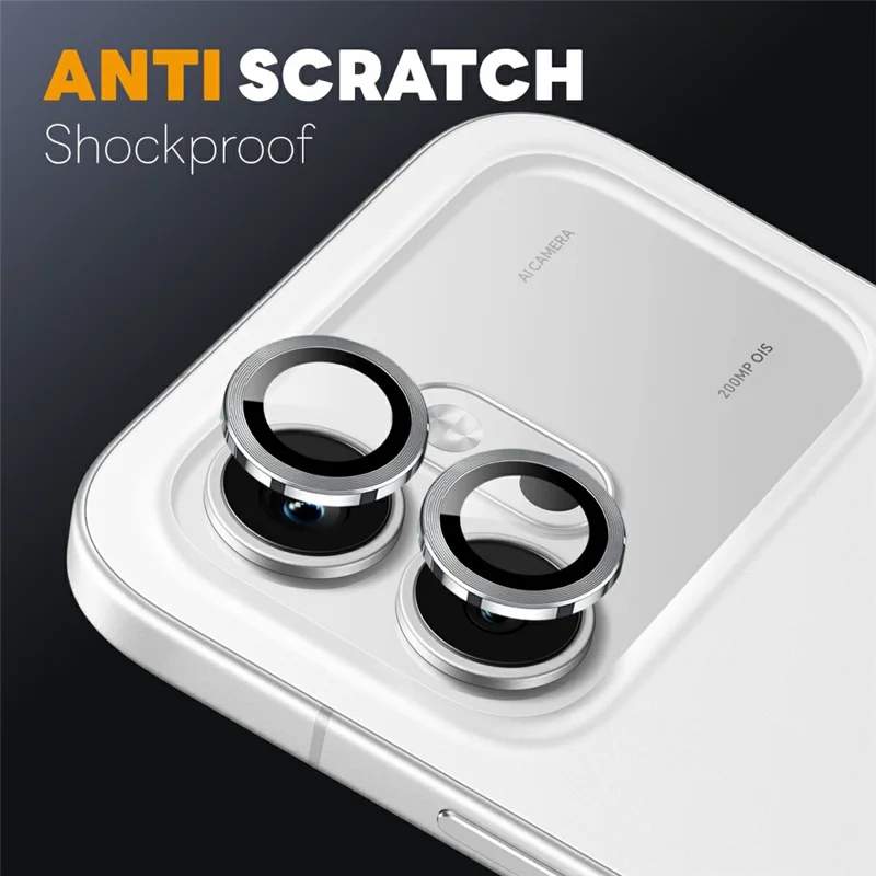 NORTHJO 1 Set For Honor 600 5G Tempered Glass Camera Lens Film CD Veins Metal Ring Lens Guard (Complete Coverage) - Silver