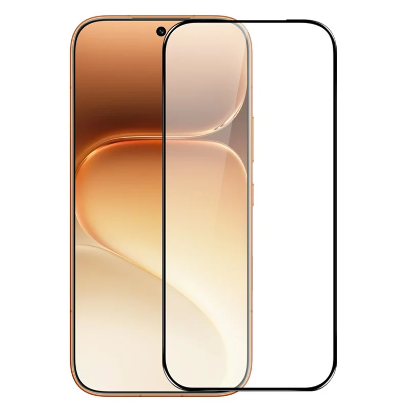 NORTHJO A++ For Honor 600 5G Screen Protector Silk Printing High Aluminum-Silicon Glass Film Support Fingerprint Unlock - Black