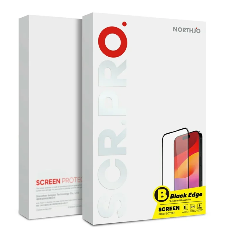 NORTHJO A++ For Honor 600 5G Screen Protector Silk Printing High Aluminum-Silicon Glass Film Support Fingerprint Unlock - Black