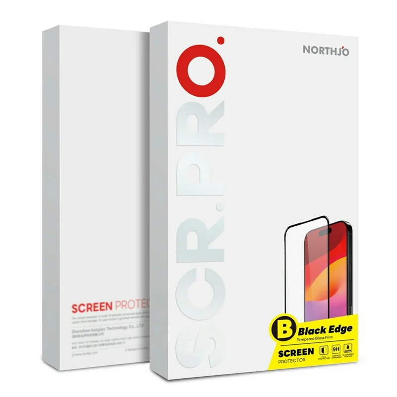 NORTHJO 2Pcs A+ For Xiaomi 17T Screen Protector Full Coverage 0.3mm 2.5D High Aluminum-silicon Glass Silk Printing Film - Black