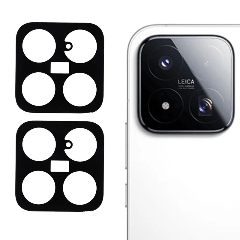 2Pcs For Xiaomi 17 Max Camera Lens Protector 2.5D Arc Edge Silk Printing Tempered Glass Full Coverage Rear Lens Film - Black