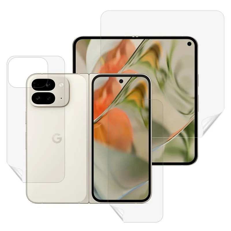 For Google Pixel 10 Pro Fold Screen Protector Set, Front + Back Full Cover TPU+PET Hydrogel Film