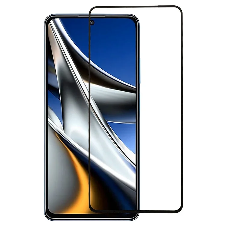 Para Xiaomi Poco X5 Pro 5G / Redmi Note 12 Pro Speed 5G Silk Printing Tempered Glass Screen Protector Full Cover Full Glue Black Edge Anti-Scratch Film