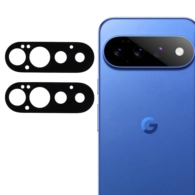 2 unidades para Google Pixel 11 Pro protector de lente de cámara protector de vidrio templado de borde curvo 2.5D con impresión de seda película completa para lente trasera - negro