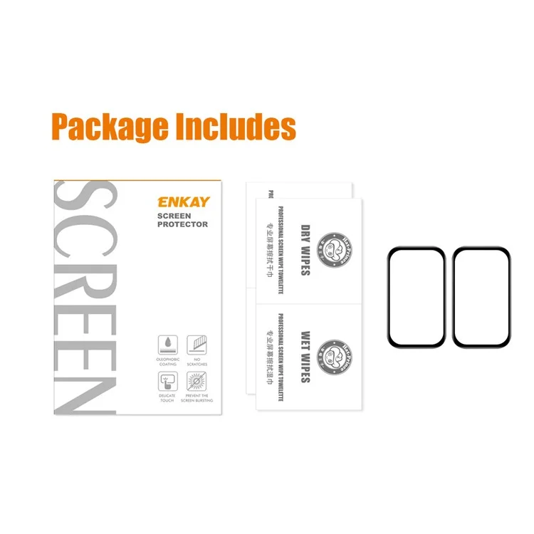 ENKAY HAT PRINCE 2Pcs  /  Set for Redmi Band 2 Protective Film 3D Curved PMMA Smart Watch Screen Protector Soft PC Edge Anti-Scratch HD Clear Full Cover Film