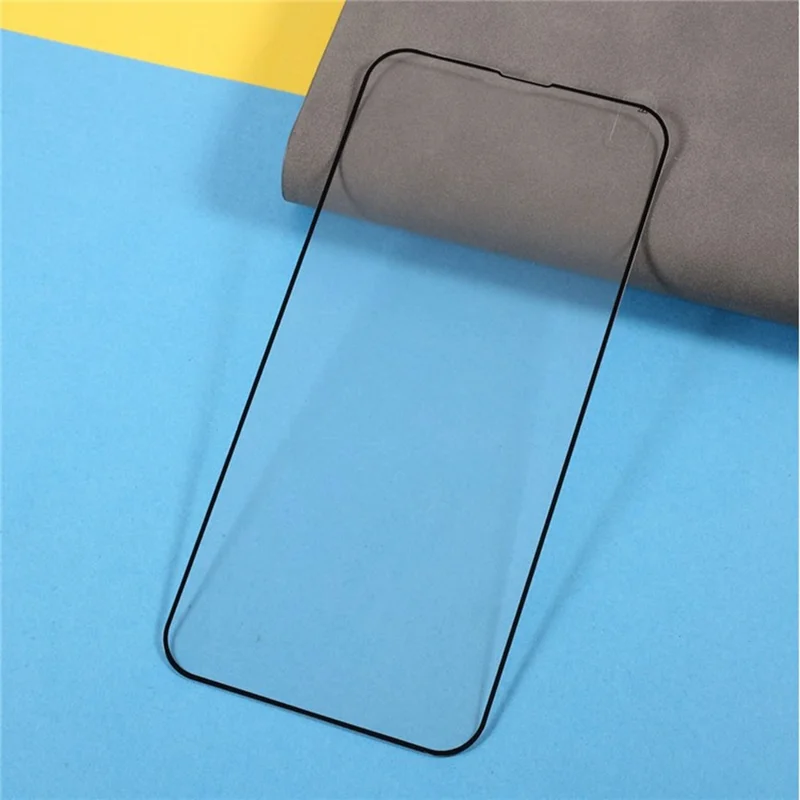 Skärmhöjdare till iPhone 18 Pro Max, silkskivad, med fullklistrad, fulltäckande, förhärdat glas – svart kant
