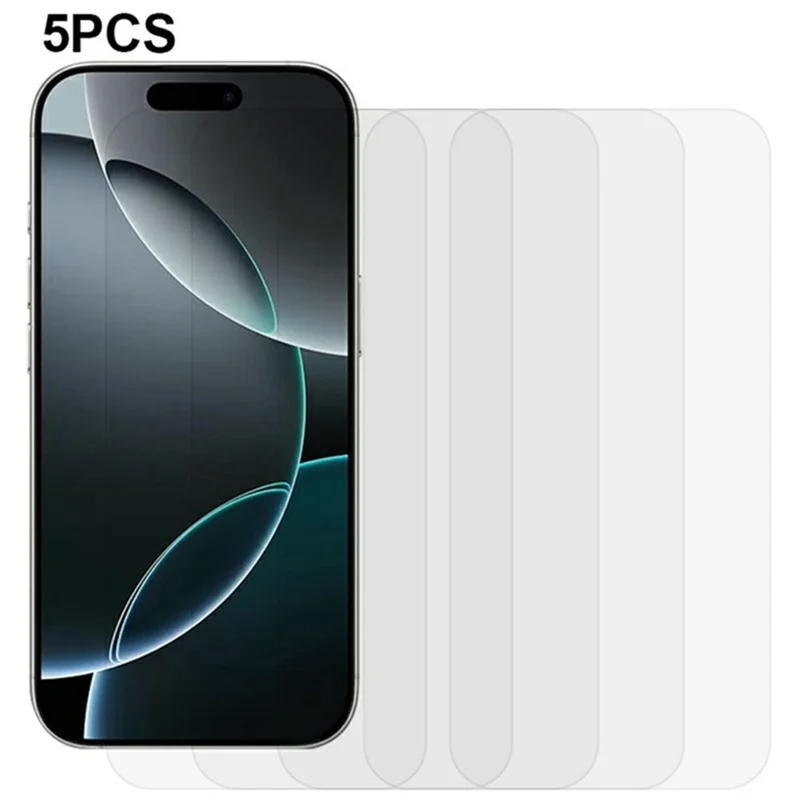 5 шт. передняя защитная пленка для iPhone 18 Pro, закаленное стекло 0,3 мм, 2,5D, не полное покрытие — прозрачное