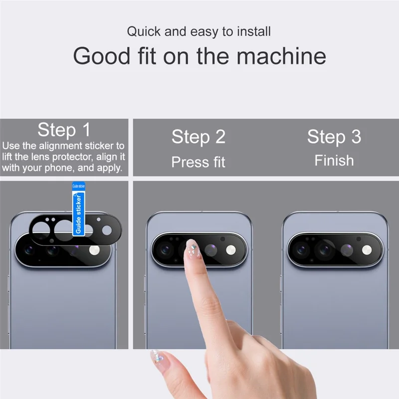 IMAK Protector de Lente de Cámara para Google Pixel 11 Pro, Película de Vidrio Templado HD Transparente con Cobertura Completa - Negro