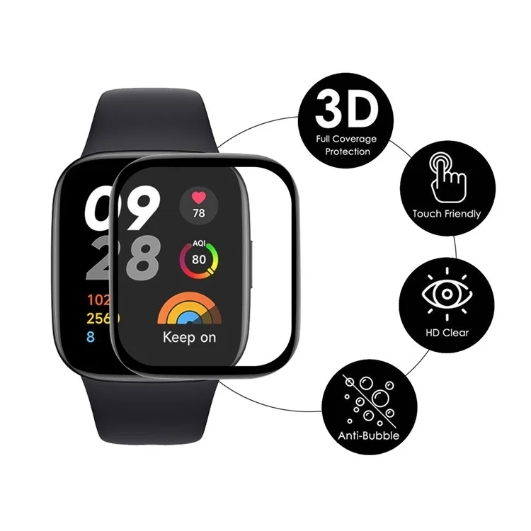 ENKAY HAT PRINCE für Xiaomi Redmi Band 3 HD Klarer Smartwatch-Bildschirmschutz 3D gebogenes PMMA-Soft-PC-Rand-Vollschutzfilm