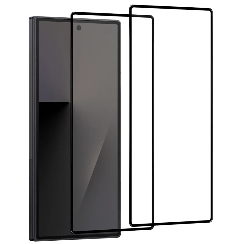 NORTHJO 2Pcs A+ For Samsung Galaxy Z Fold7 5G Screen Protector Full Coverage 0.3mm 2.5D High Aluminum-silicon Glass Silk Printing Film - Black