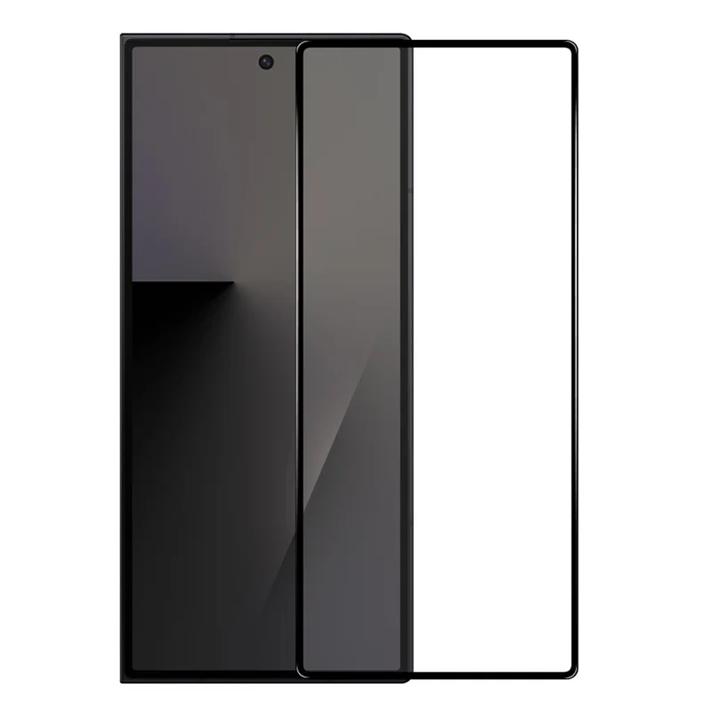 NORTHJO 2Pcs A+ For Samsung Galaxy Z Fold7 5G Screen Protector Full Coverage 0.3mm 2.5D High Aluminum-silicon Glass Silk Printing Film - Black