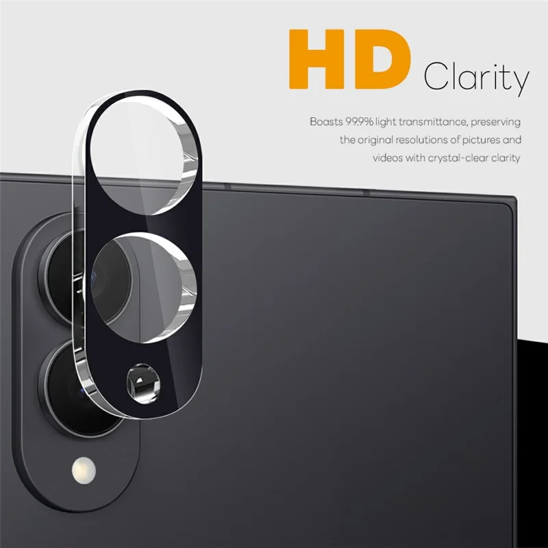 NORTHJO For Samsung Galaxy Z Fold8 Camera Lens Protector Silk Printing 3D Clear Full Screen Tempered Glass Lens Film - Black