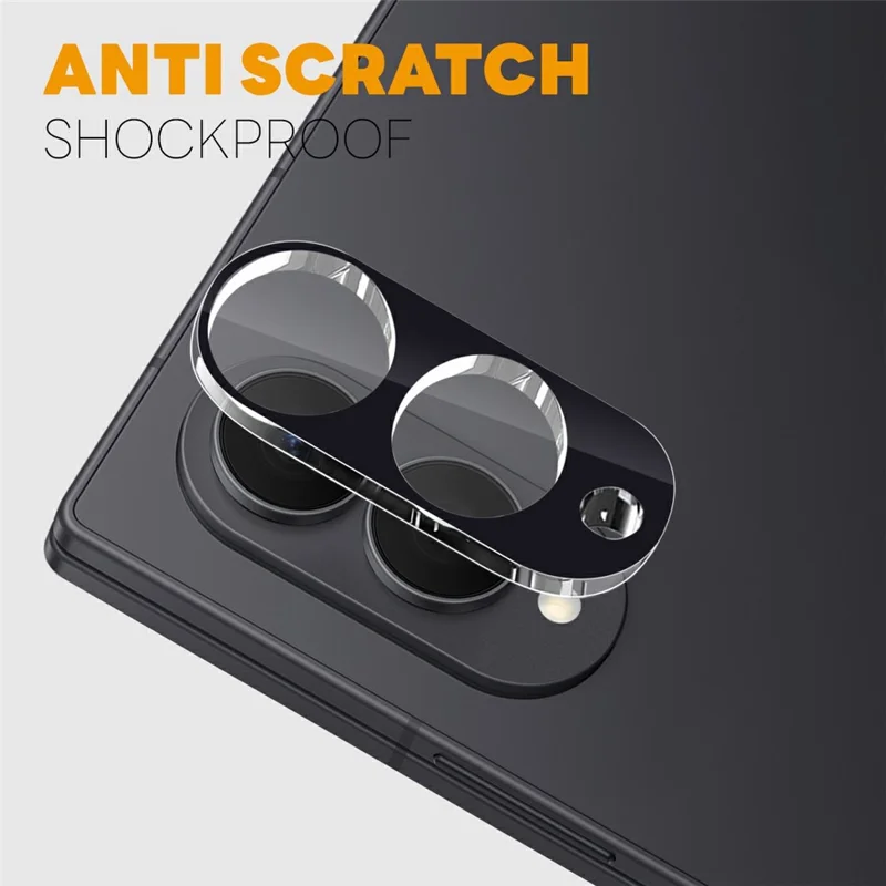 NORTHJO For Samsung Galaxy Z Fold8 Camera Lens Protector Silk Printing 3D Clear Full Screen Tempered Glass Lens Film - Black