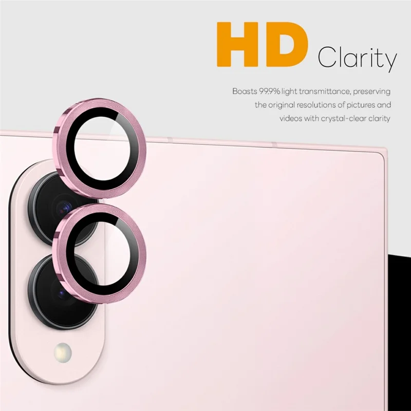 NORTHJO 1 Pezzo per Samsung Galaxy Z Fold8 Pellicola per Obiettivo Fotocamera in Vetro Temperato CD Veins Anello Metallico (Copertura Completa) - Rosa