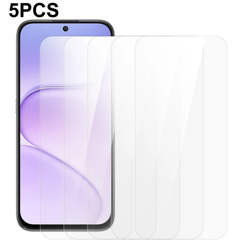 5Pcs For Honor 600 Smart 5G Front Screen Protector 0.3mm 2.5D Tempered Glass Film, Not Full Covering - Transparent