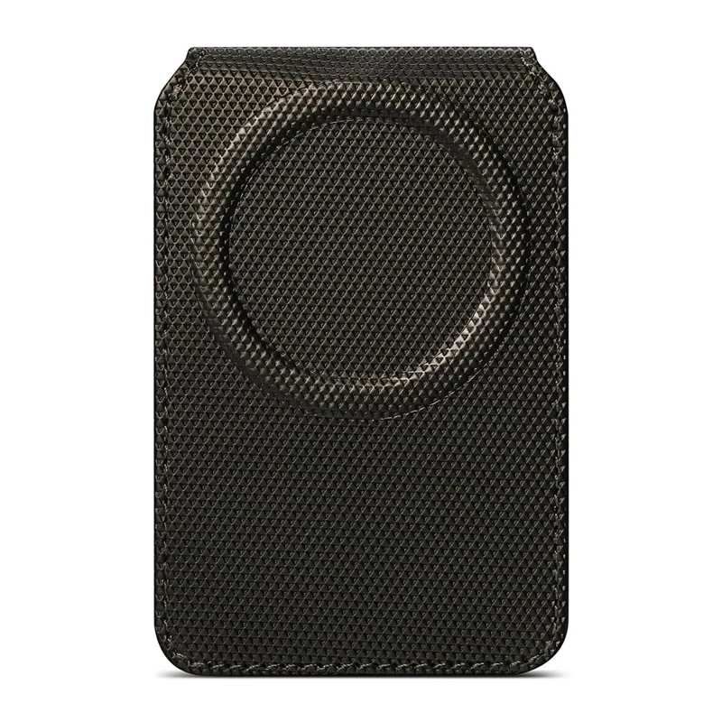 SUTENI S6 Magnetic Card Holder RFID Blocking PU Leather Phone Stand Wallet with Built-in Pivot - Grey