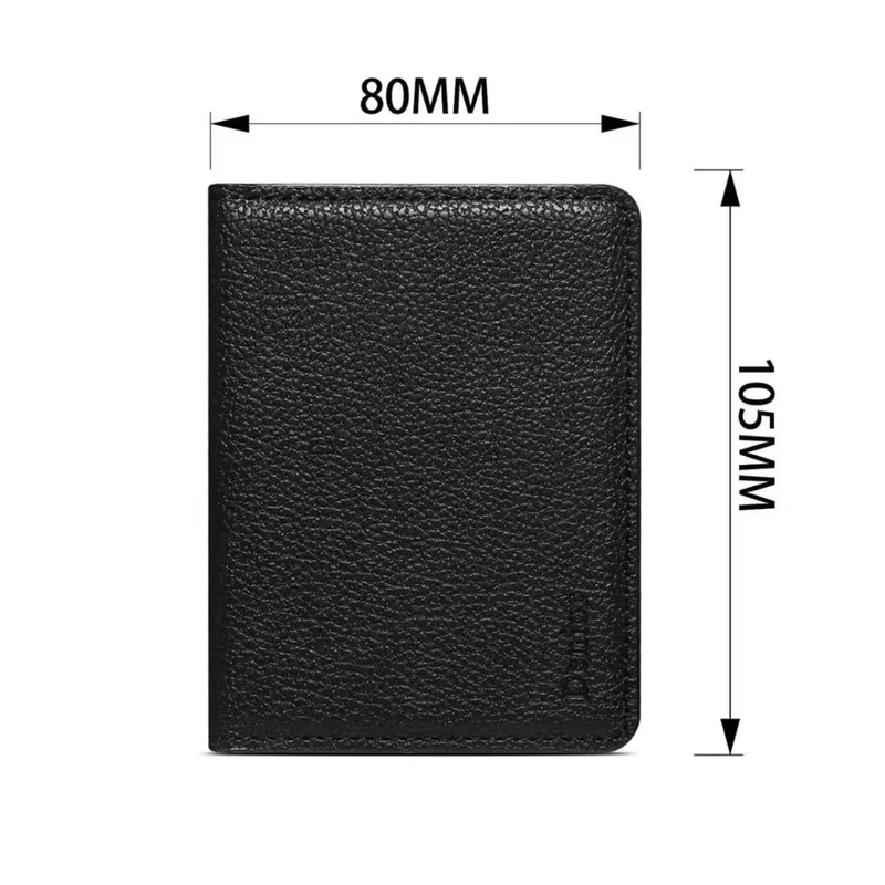 DENIOR V28 PU Leather Wallet for iPhone , Magnetic Card Holder Case Phone Back Cash Pocket - Black