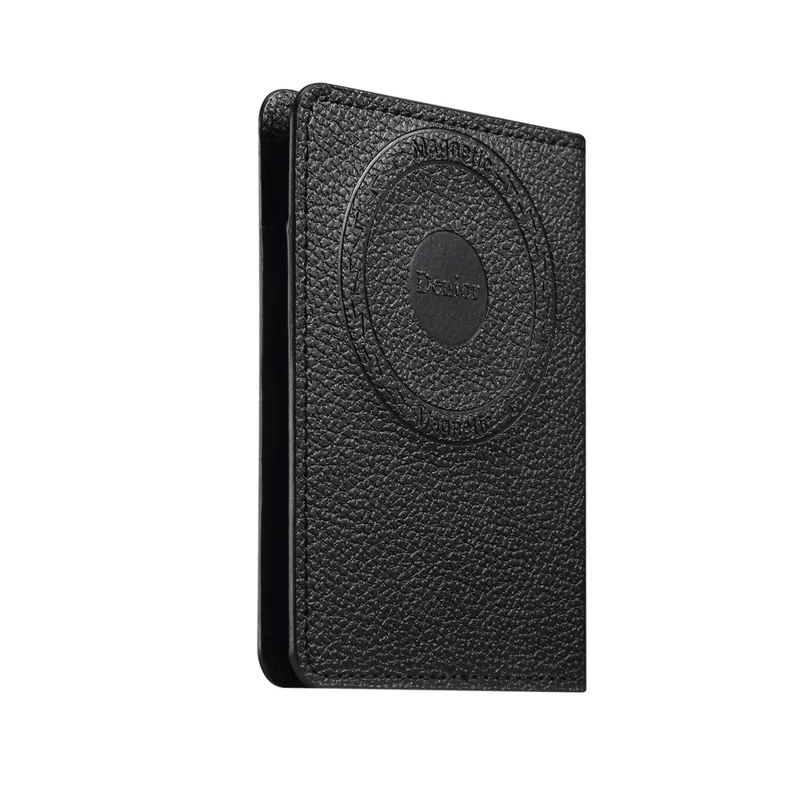 DENIOR V28 PU Leather Wallet for iPhone , Magnetic Card Holder Case Phone Back Cash Pocket - Black