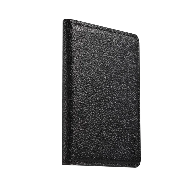 DENIOR V28 PU Leather Wallet for iPhone , Magnetic Card Holder Case Phone Back Cash Pocket - Black