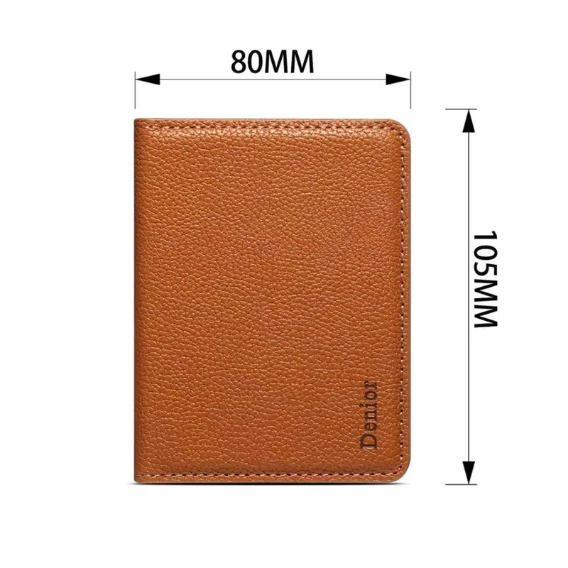 DENIOR V28 PU Leather Wallet for iPhone , Magnetic Card Holder Case Phone Back Cash Pocket - Brown