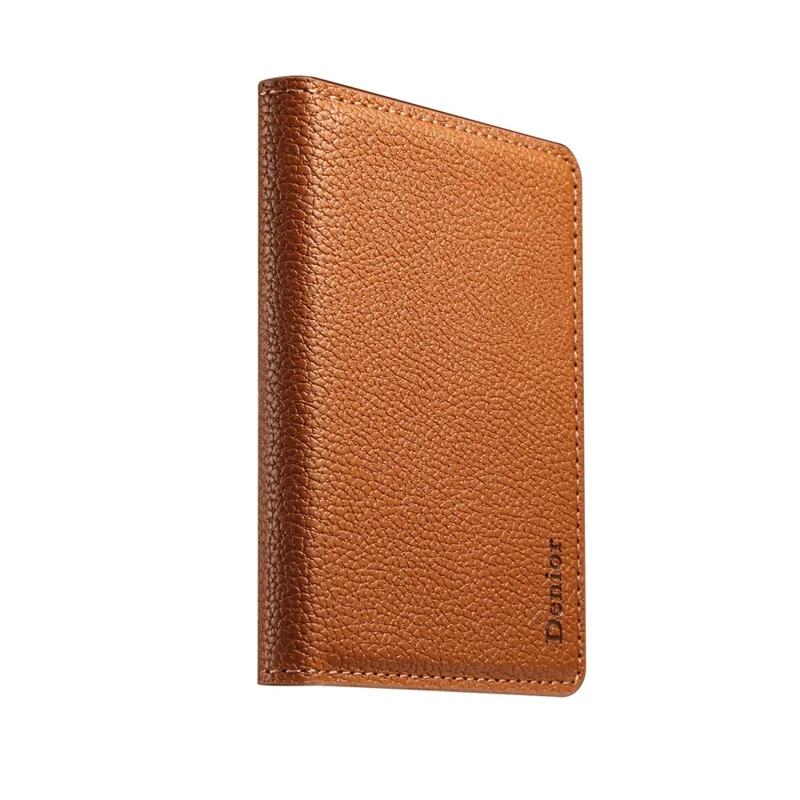 DENIOR V28 PU Leather Wallet for iPhone , Magnetic Card Holder Case Phone Back Cash Pocket - Brown