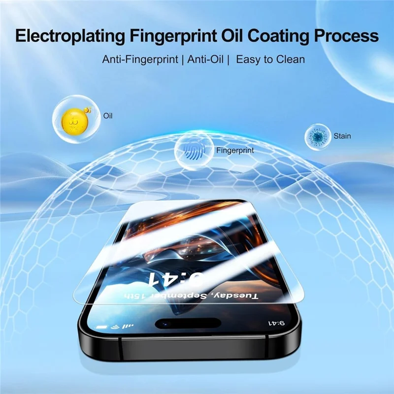 2Pcs For iPhone 18 Pro Max Screen Protector 2.5D Arc Edge High Clarity Tempered Glass Film with Camera Lens Film - Transparent