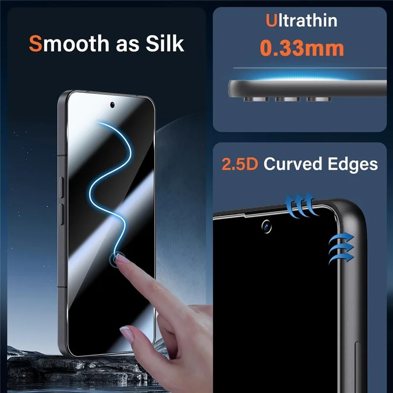 2Pcs For iPhone 18 Pro Max Screen Protector 2.5D Arc Edge High Clarity Tempered Glass Film with Camera Lens Film - Transparent
