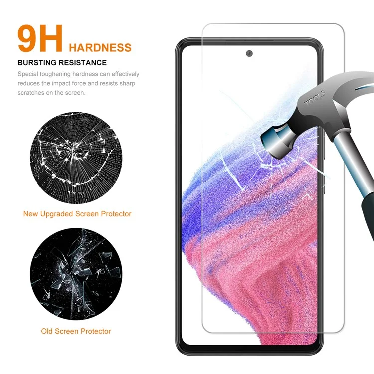 ENKAY HAT PRINCE 2Pcs / Pack Full Glue Screen Protector for Samsung Galaxy A54 5G, HD Clear 2.5D Arc Edge 0.26mm 9H Hardness Anti-Shatter Tempered Glass Film